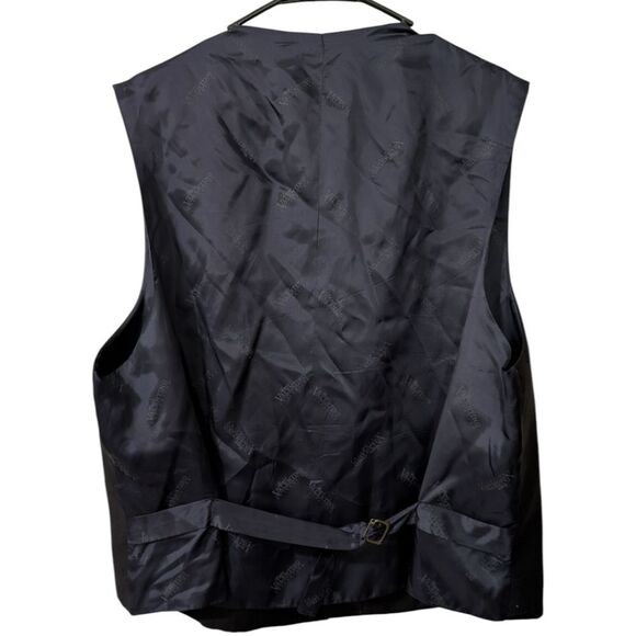 Sergio Valentino Collection Italy Super 120's Wool Buttoned Vest - Black & Navy - Picture 2 of 9